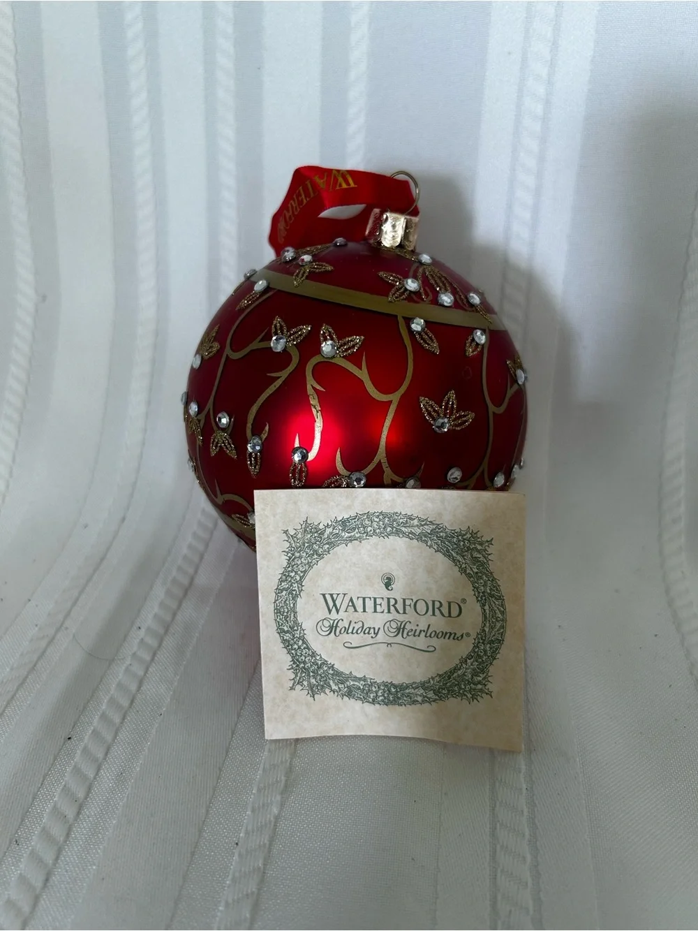 Waterford Crystal Holiday Heirlooms Majestic Scroll Blown Glass Ornament